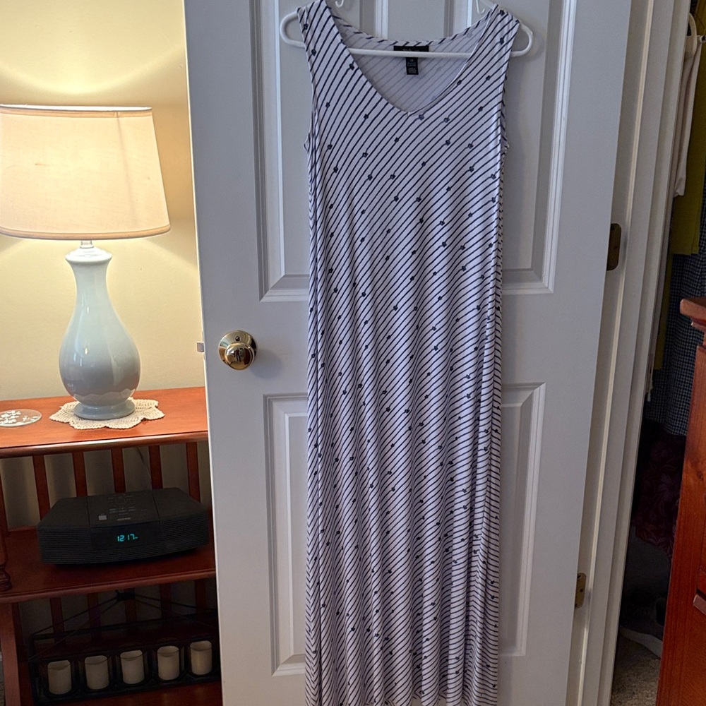 Style & Co.Blue and white  Striped Maxi Dress